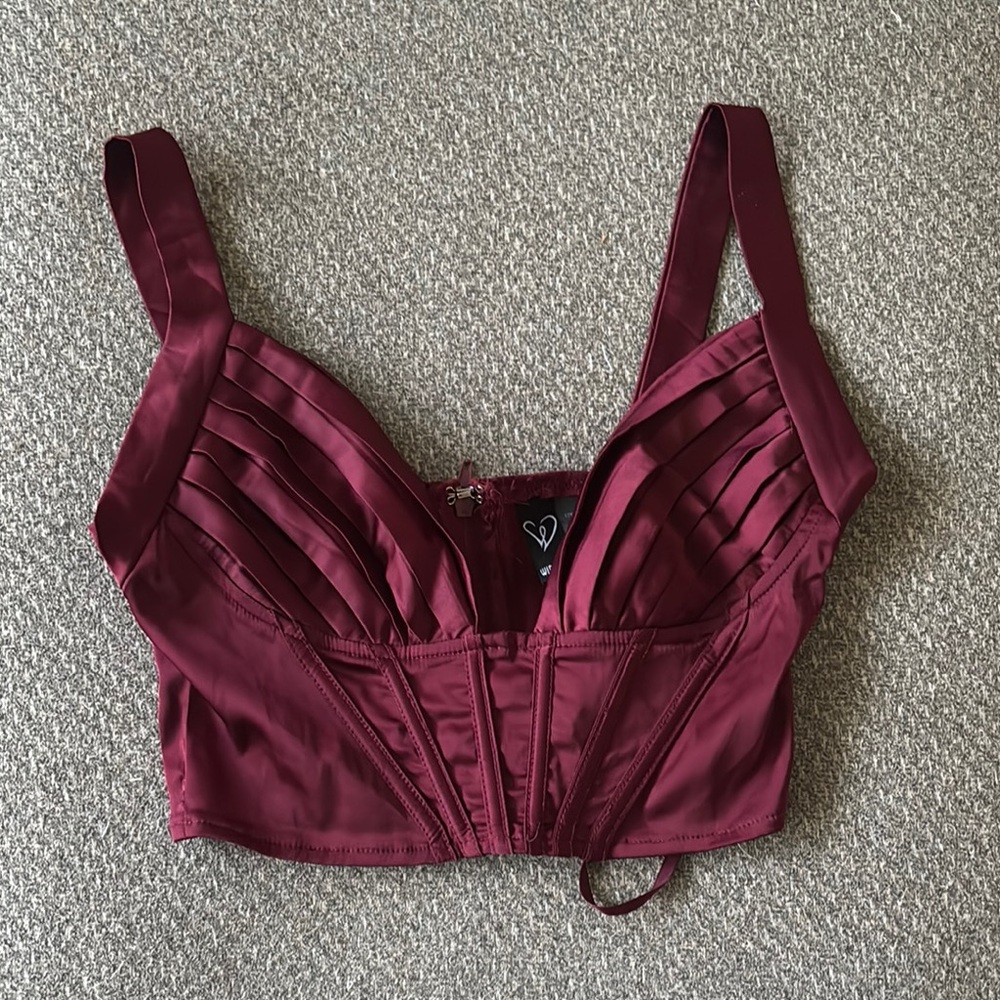 Elegant Burgundy Corset Top